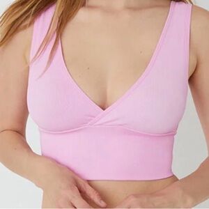 La Hearts Pink Ribbed Bralette